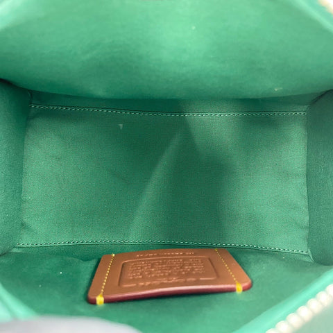 COACH Cargo tote bag, 2-way, embroidered, distressed finish. Tote Bag denim green WS30924