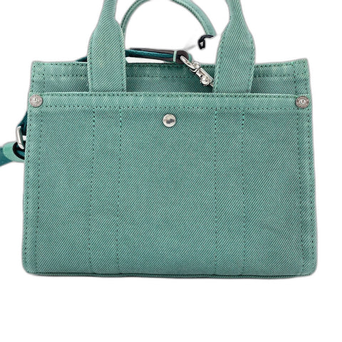 COACH Cargo tote bag, 2-way, embroidered, distressed finish. Tote Bag denim green WS30924