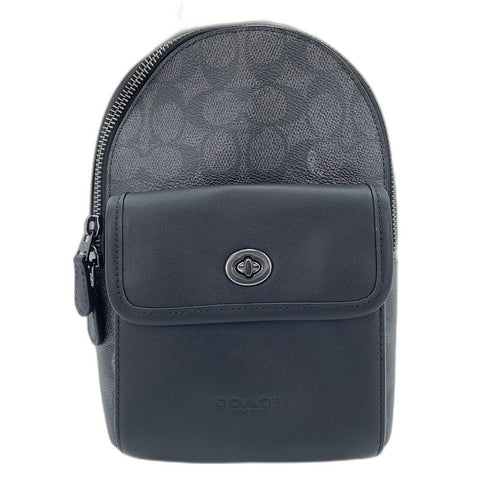 COACH Small Turnlock Sling Pack Signature Canvas Signature body bag black WS30928
