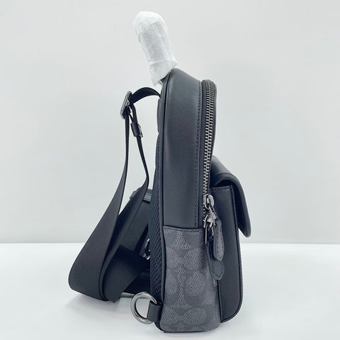 COACH Small Turnlock Sling Pack Signature Canvas Signature body bag black WS30928