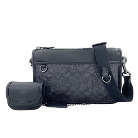 COACH Heritage Convertible Crossbody Signature Canvas, 2-Way Shoulder Bag black WS30929