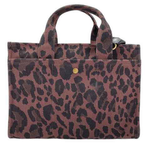 COACH Cargo tote bag, leopard print, 2-way, embroidered Tote Bag canvas Brown WS30930