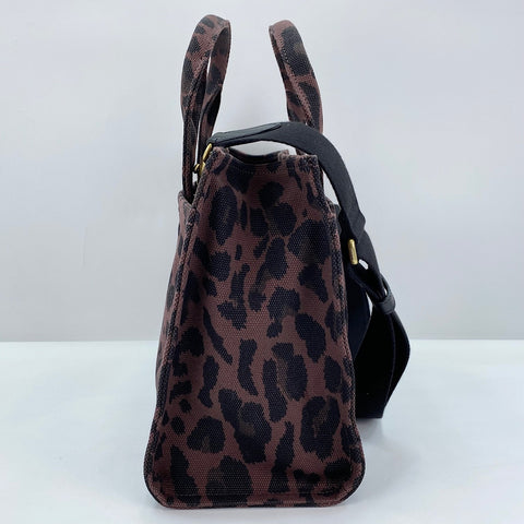 COACH Cargo tote bag, leopard print, 2-way, embroidered Tote Bag canvas Brown WS30930