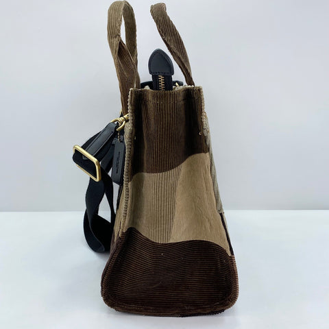 COACH Cargo Tote Bag - Patchwork Tote Bag Corduroy Brown WS30931