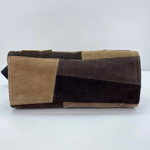 COACH Cargo Tote Bag - Patchwork Tote Bag Corduroy Brown WS30931