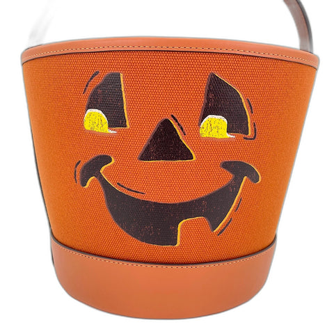 COACH Trick or Treat Bucket Bag - Halloween Pumpkin Handbag Orange WS30936