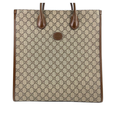 GUCCI Interlocking G 2WAY Tote Bag Brown WS30938