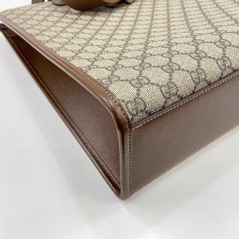 GUCCI Interlocking G 2WAY Tote Bag Brown WS30938