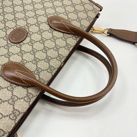 GUCCI Interlocking G 2WAY Tote Bag Brown WS30938