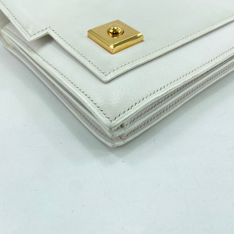HERMES Piano 25 Handbag Box scarf white WS30939