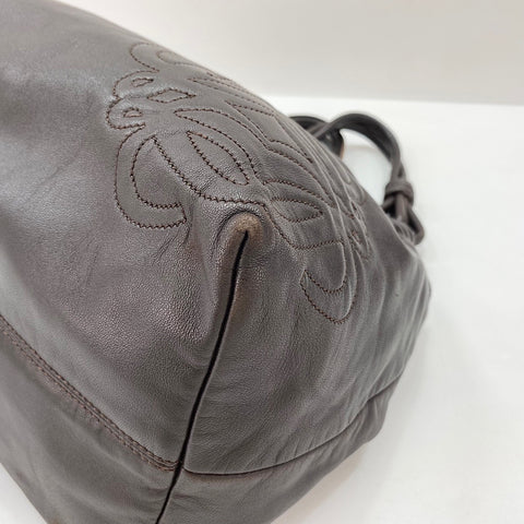 LOEWE anagram Handbag leather Brown WS30940