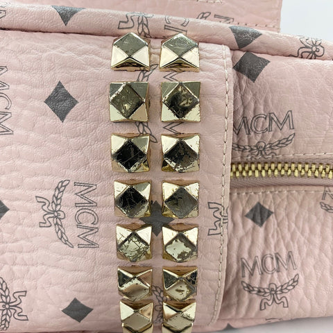 MCM Visetos studs Backpack  Daypack leather pink WS30941