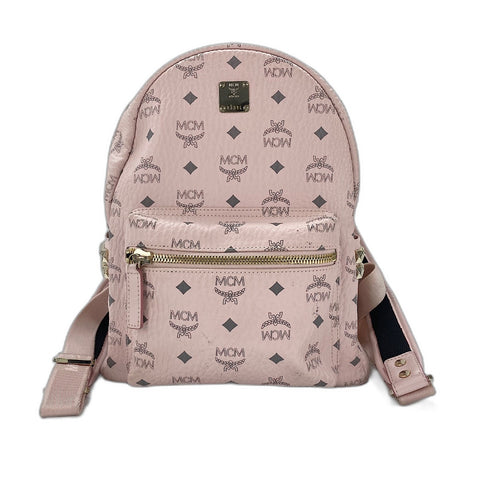 MCM Visetos studs Backpack  Daypack leather pink WS30941