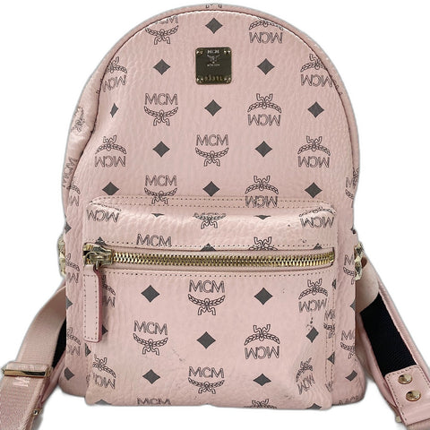 MCM Visetos studs Backpack  Daypack leather pink WS30941