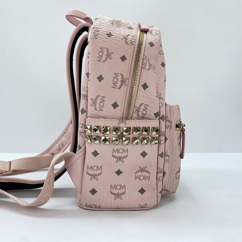 MCM Visetos studs Backpack  Daypack leather pink WS30941
