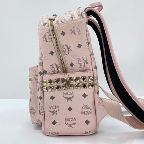 MCM Visetos studs Backpack  Daypack leather pink WS30941