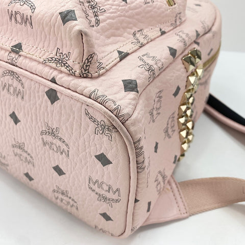 MCM Visetos studs Backpack  Daypack leather pink WS30941