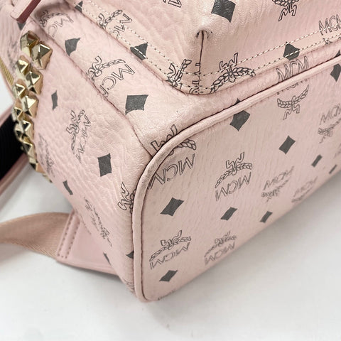 MCM Visetos studs Backpack  Daypack leather pink WS30941