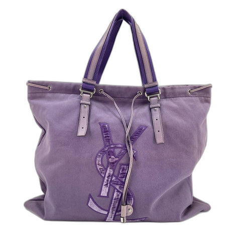 YVES SAINT LAURENT Cassandra Tote Bag canvas purple WS30942