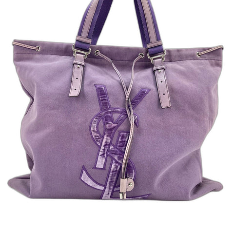YVES SAINT LAURENT Cassandra Tote Bag canvas purple WS30942