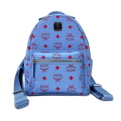 MCM Vicetos Backpack  Daypack leather blue WS30945