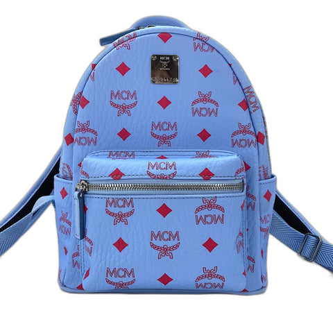 MCM Vicetos Backpack  Daypack leather blue WS30945