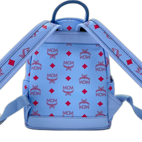 MCM Vicetos Backpack  Daypack leather blue WS30945