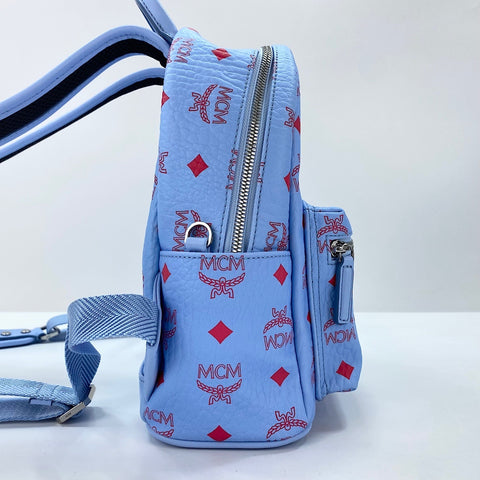 MCM Vicetos Backpack  Daypack leather blue WS30945