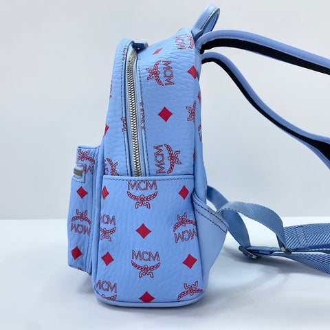 MCM Vicetos Backpack  Daypack leather blue WS30945