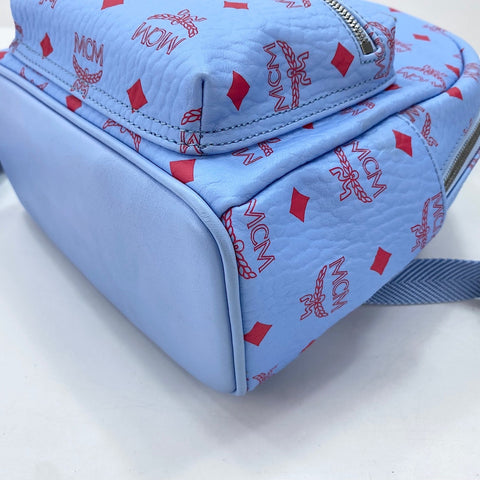 MCM Vicetos Backpack  Daypack leather blue WS30945