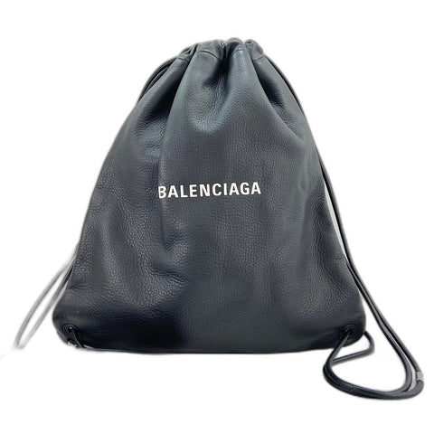 BALENCIAGA Drawstring Backpack  Daypack leather black WS30947