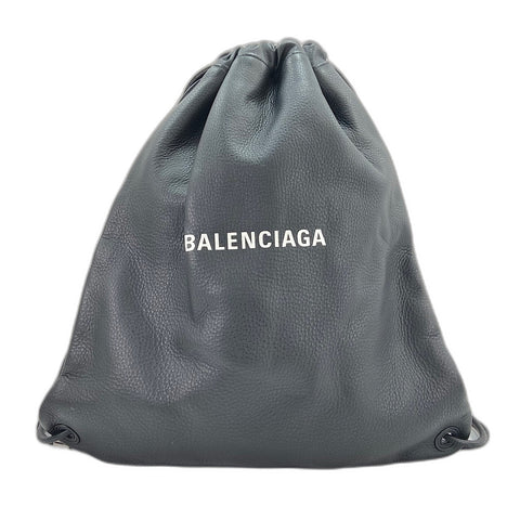 BALENCIAGA Drawstring Backpack  Daypack leather black WS30947