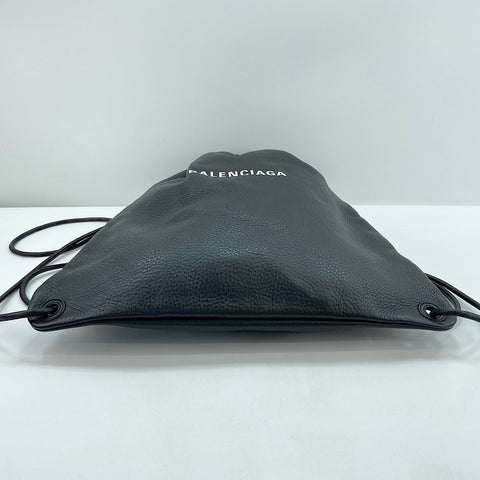 BALENCIAGA Drawstring Backpack  Daypack leather black WS30947