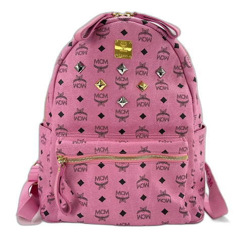 MCM Visetos studs Backpack  Daypack leather pink WS30948