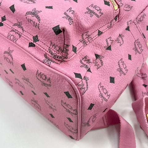 MCM Visetos studs Backpack  Daypack leather pink WS30948