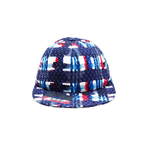 Chanel CHANEL Tweed Coco Mark Check Hat Accessories Gift Blue White Red Cap Multicolor WS3131