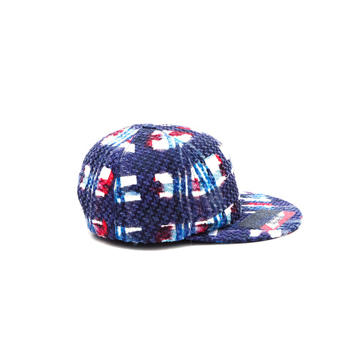 Chanel CHANEL Tweed Coco Mark Check Hat Accessories Gift Blue White Red Cap Multicolor WS3131