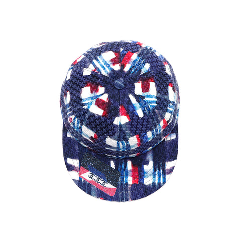 Chanel CHANEL Tweed Coco Mark Check Hat Accessories Gift Blue White Red Cap Multicolor WS3131