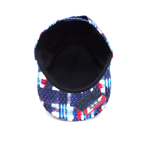 Chanel CHANEL Tweed Coco Mark Check Hat Accessories Gift Blue White Red Cap Multicolor WS3131