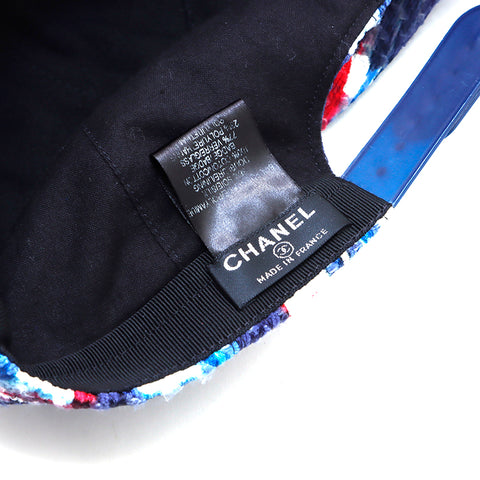 Chanel CHANEL Tweed Coco Mark Check Hat Accessories Gift Blue White Red Cap Multicolor WS3131