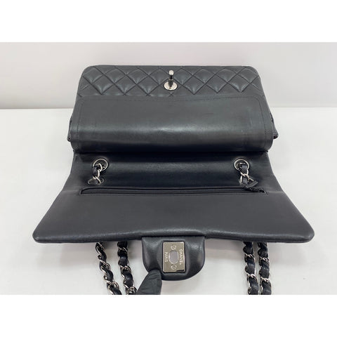 CHANEL Lambskin Matelasse25 Double Flap Shoulder Bag black WS31609