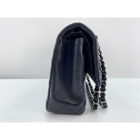 CHANEL Lambskin Matelasse25 Double Flap Shoulder Bag black WS31609
