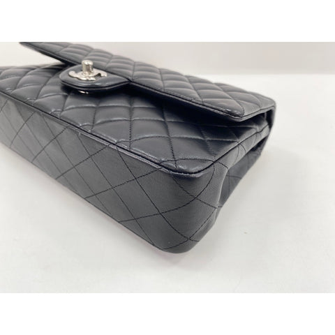 CHANEL Lambskin Matelasse25 Double Flap Shoulder Bag black WS31609
