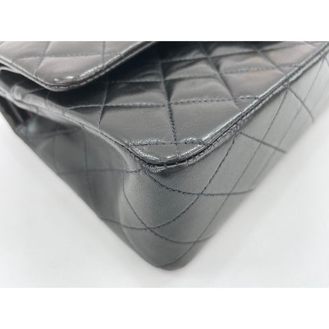 CHANEL Lambskin Matelasse25 Double Flap Shoulder Bag black WS31625