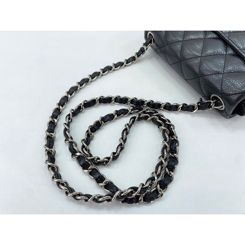 CHANEL Caviar Skin Mini Matelasse Shoulder Bag black WS31626
