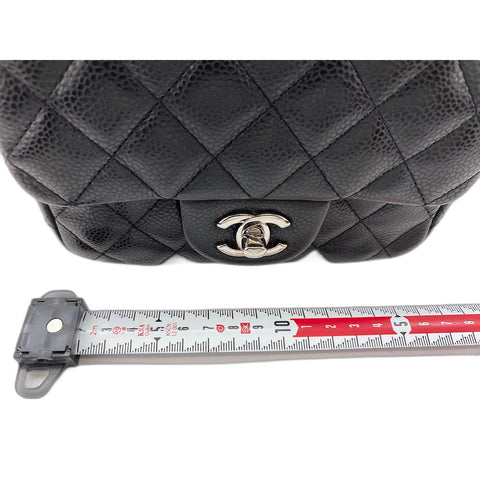 CHANEL Caviar Skin Mini Matelasse Shoulder Bag black WS31626