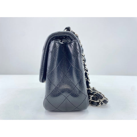 CHANEL Caviar Skin Mini Matelasse Shoulder Bag black WS31626