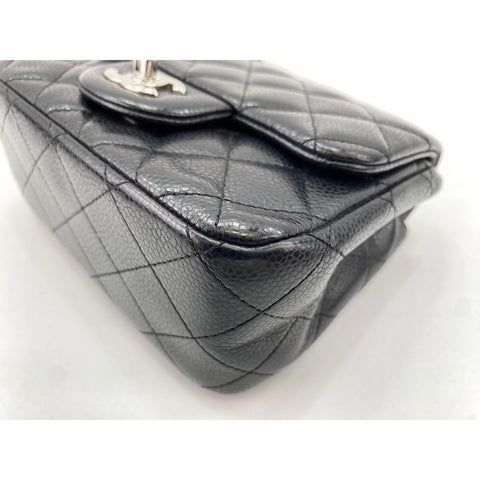 CHANEL Caviar Skin Mini Matelasse Shoulder Bag black WS31626
