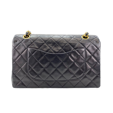 CHANEL Lambskin Matelasse25 Double Flap Shoulder Bag black WS31627