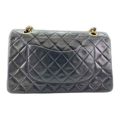 CHANEL Lambskin Matelasse25 Double Flap Shoulder Bag black WS31628